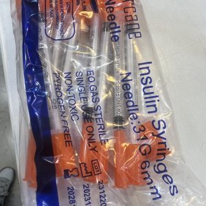 سرنگ انسولین یک پارچه گیج ۳۱  طول ۶(چینی)